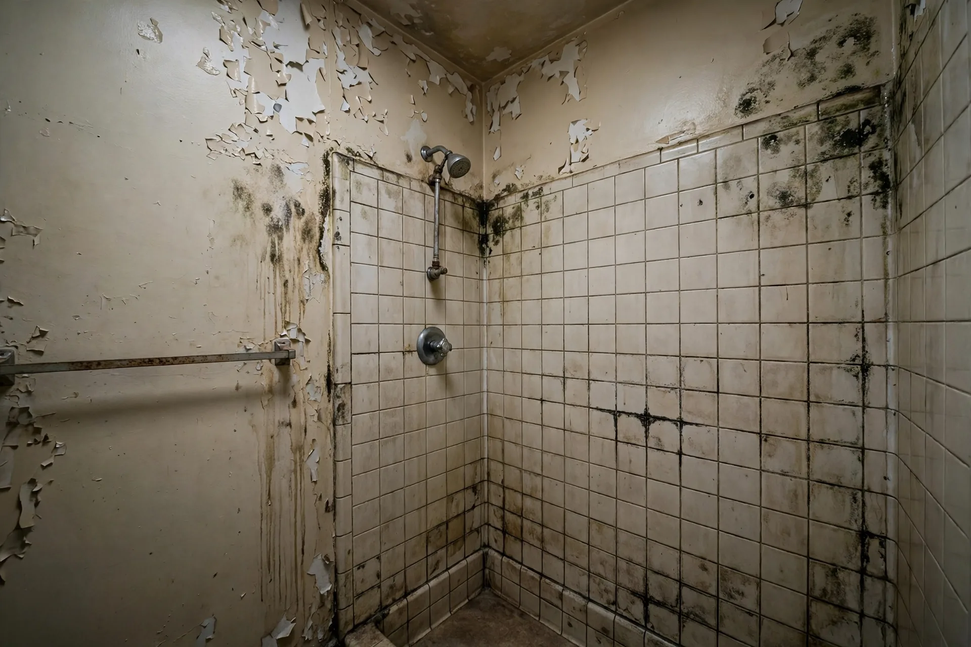Before photo,  Shower Waterproofing and Fan Upgrade in Belair, by Bowie Bathroom Remodeling Company