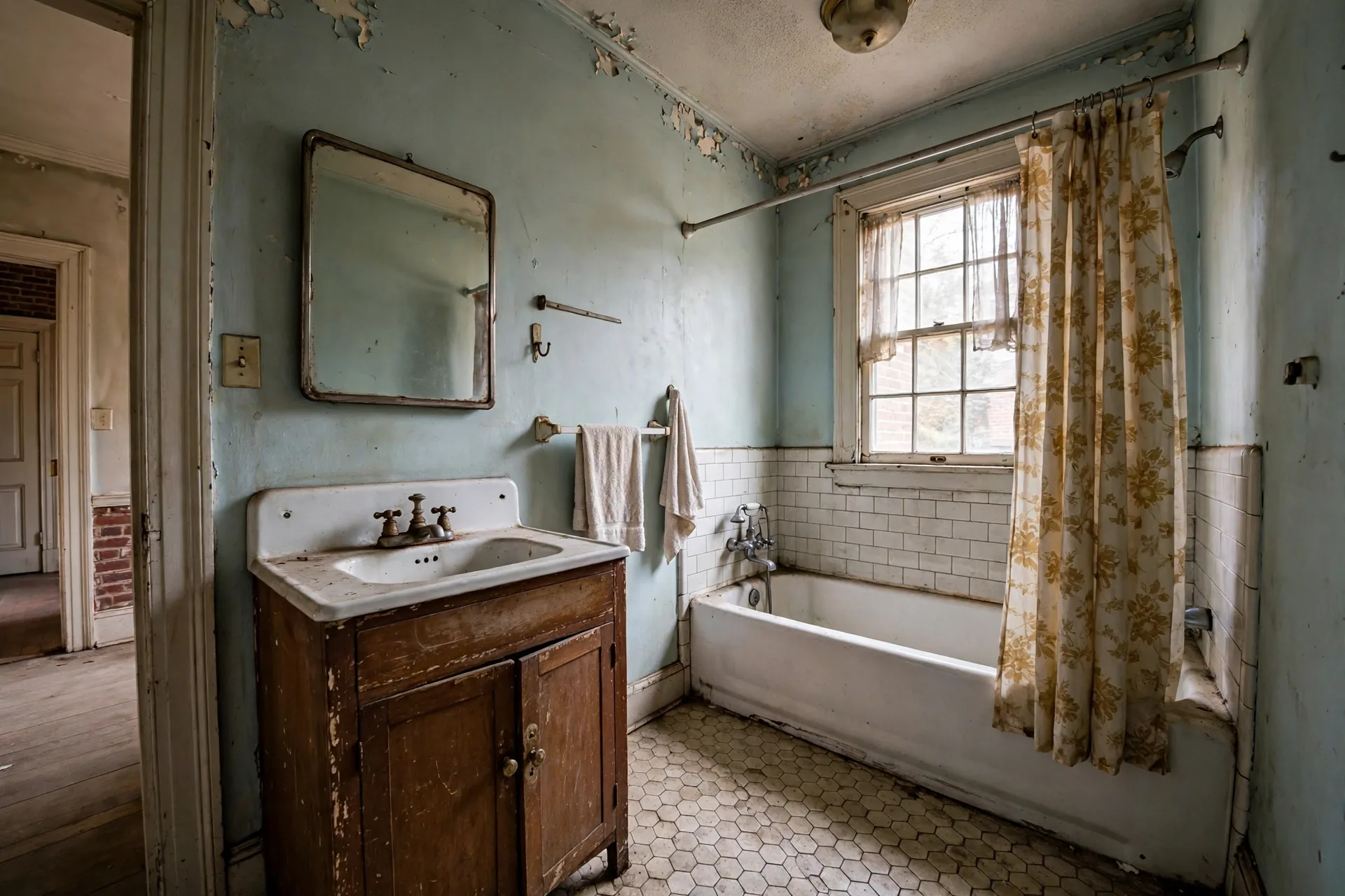 Before photo,  Hall Bath Remodel in Belair, by Bowie Bathroom Remodeling Company