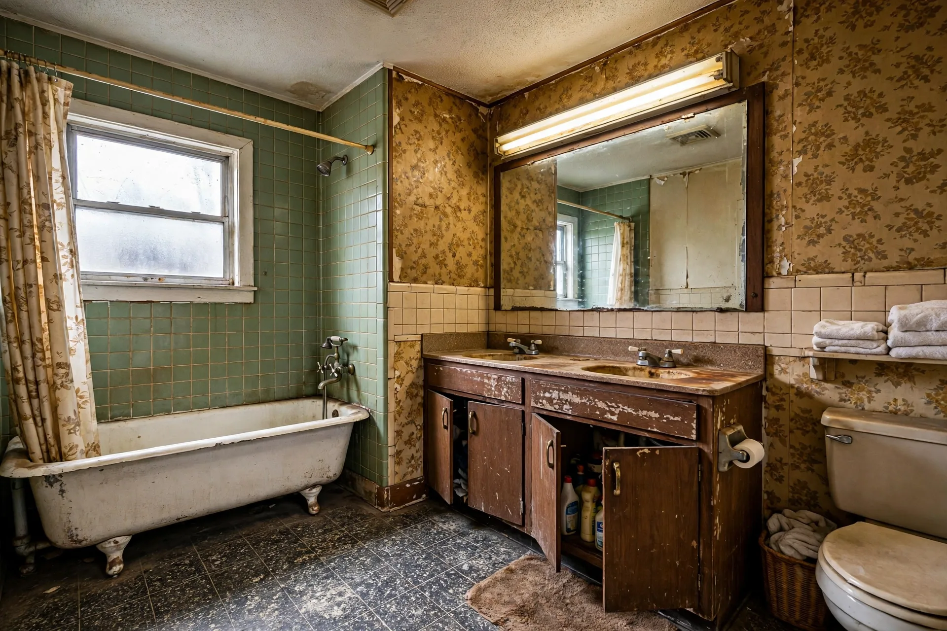 Before photo,  Luxury Master Bath Remodel in Woodmore, by Bowie Bathroom Remodeling Company